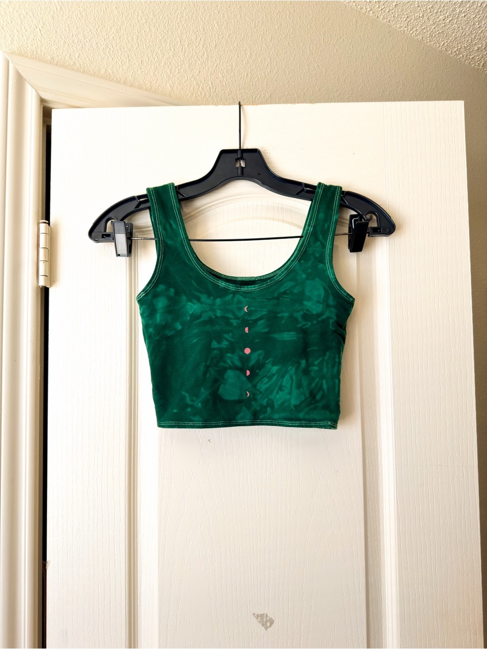Purusha People Moon Phase Cropped Tank Emerald Tie-Dye XS EUC
